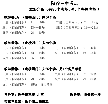 2024年山东高考聊城考点安排汇总