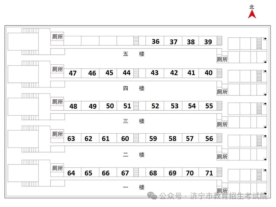 2024年山东高考济宁各区县高考考点分布图