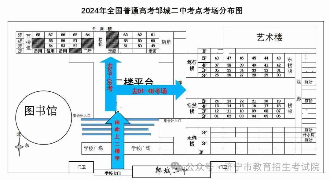 2024年山东高考济宁各区县高考考点分布图