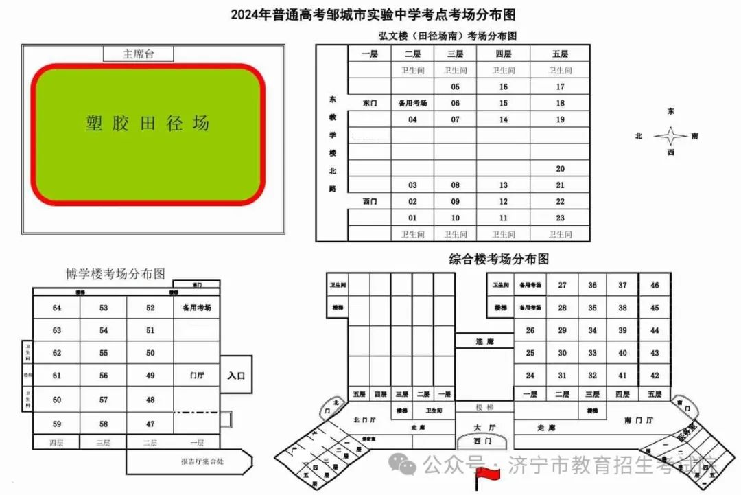 2024年山东高考济宁各区县高考考点分布图