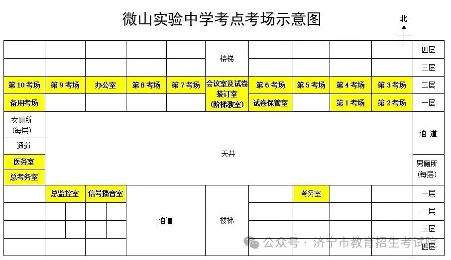 2024年山东高考济宁各区县高考考点分布图