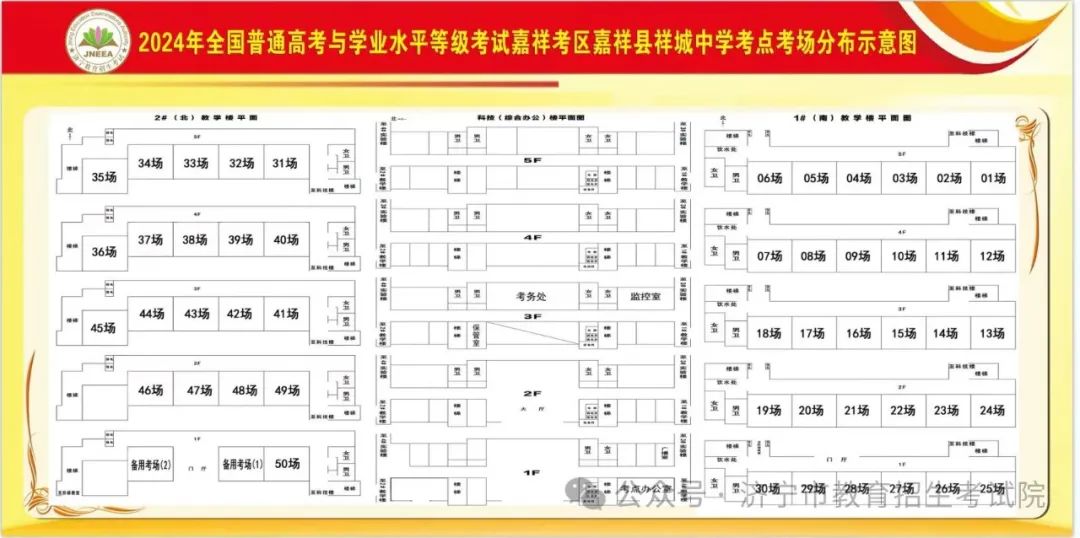 2024年山东高考济宁各区县高考考点分布图