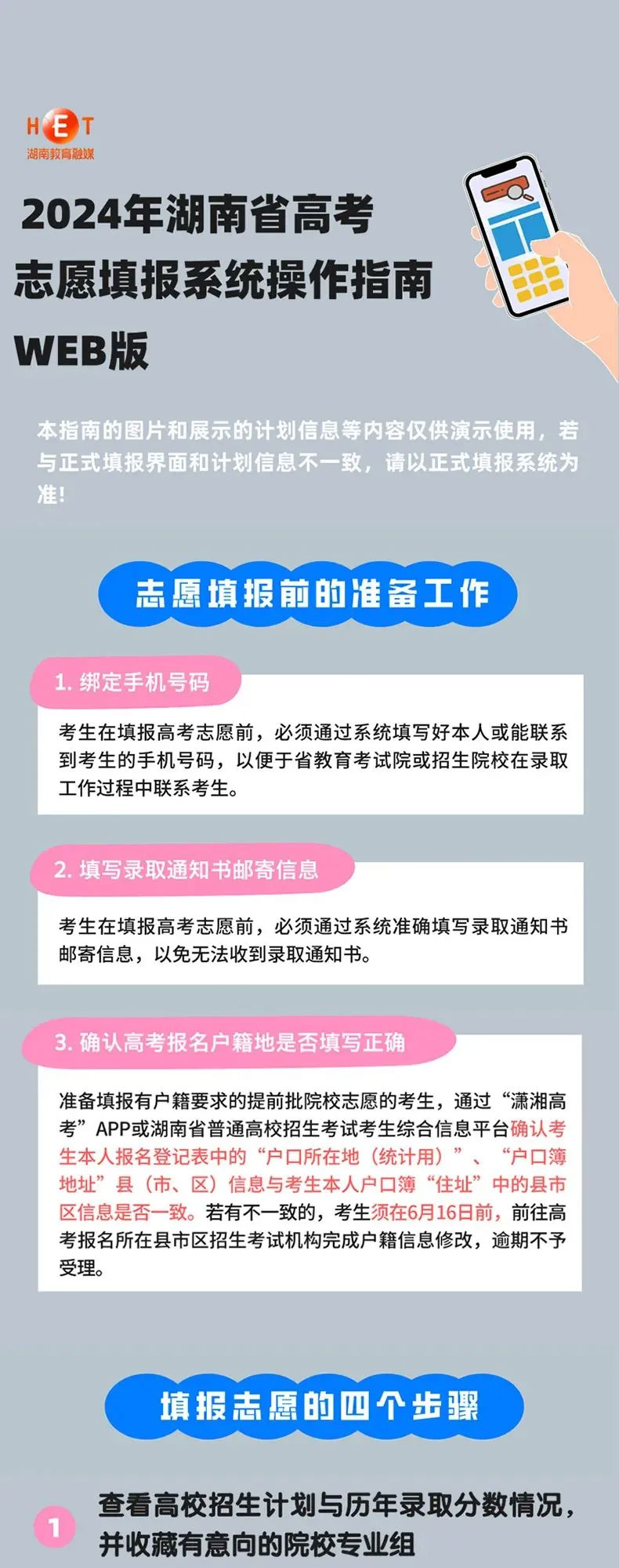 2024年湖南省高考志愿填报系统操作指南