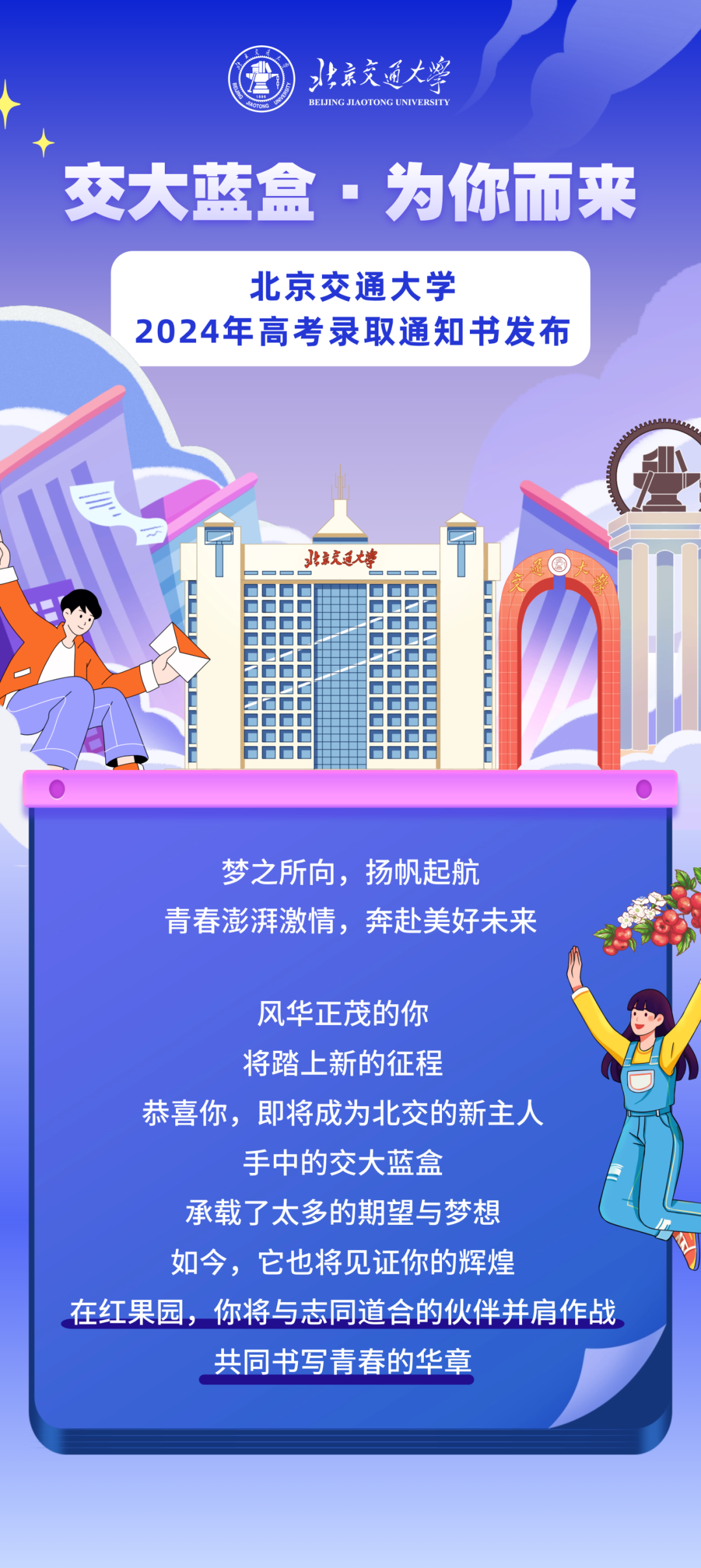 北京交通大学2024高考录取通知书发布！