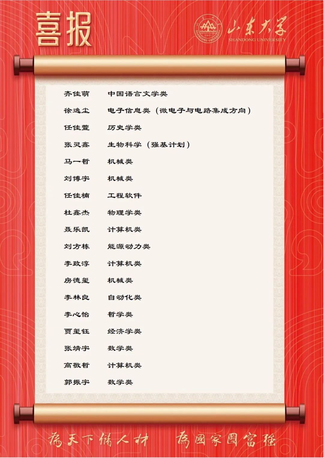 喜报！广饶一中64人考入山东大学