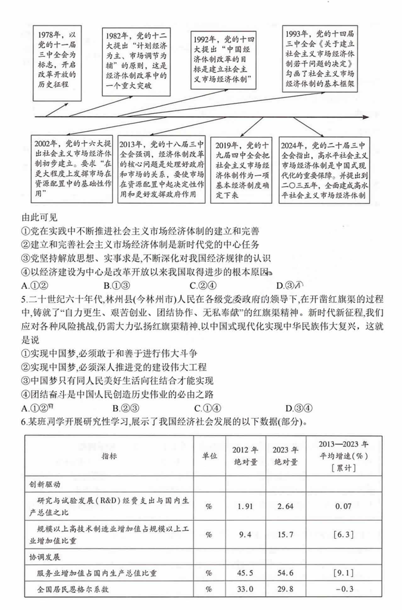 湖南天一大联考2025届高三9月一联政治试题及答案