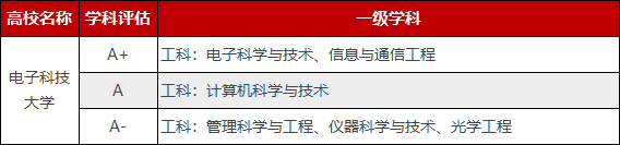 电子科技大学王牌专业