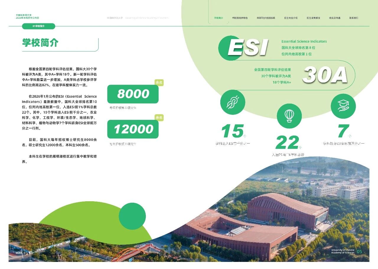 中国科学院大学2026年本科招生宣传册发布