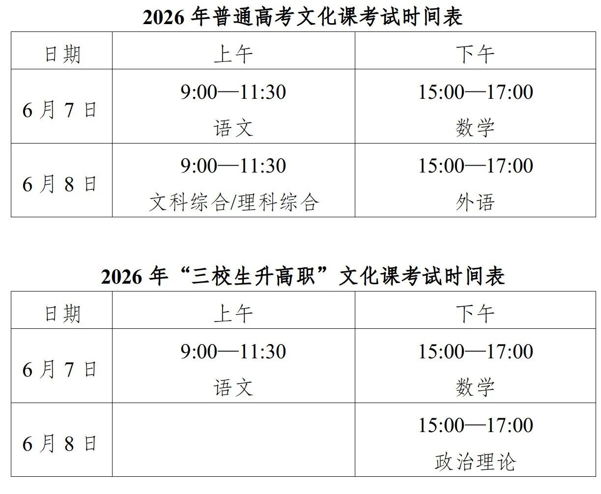 新疆2026年高考温馨提示