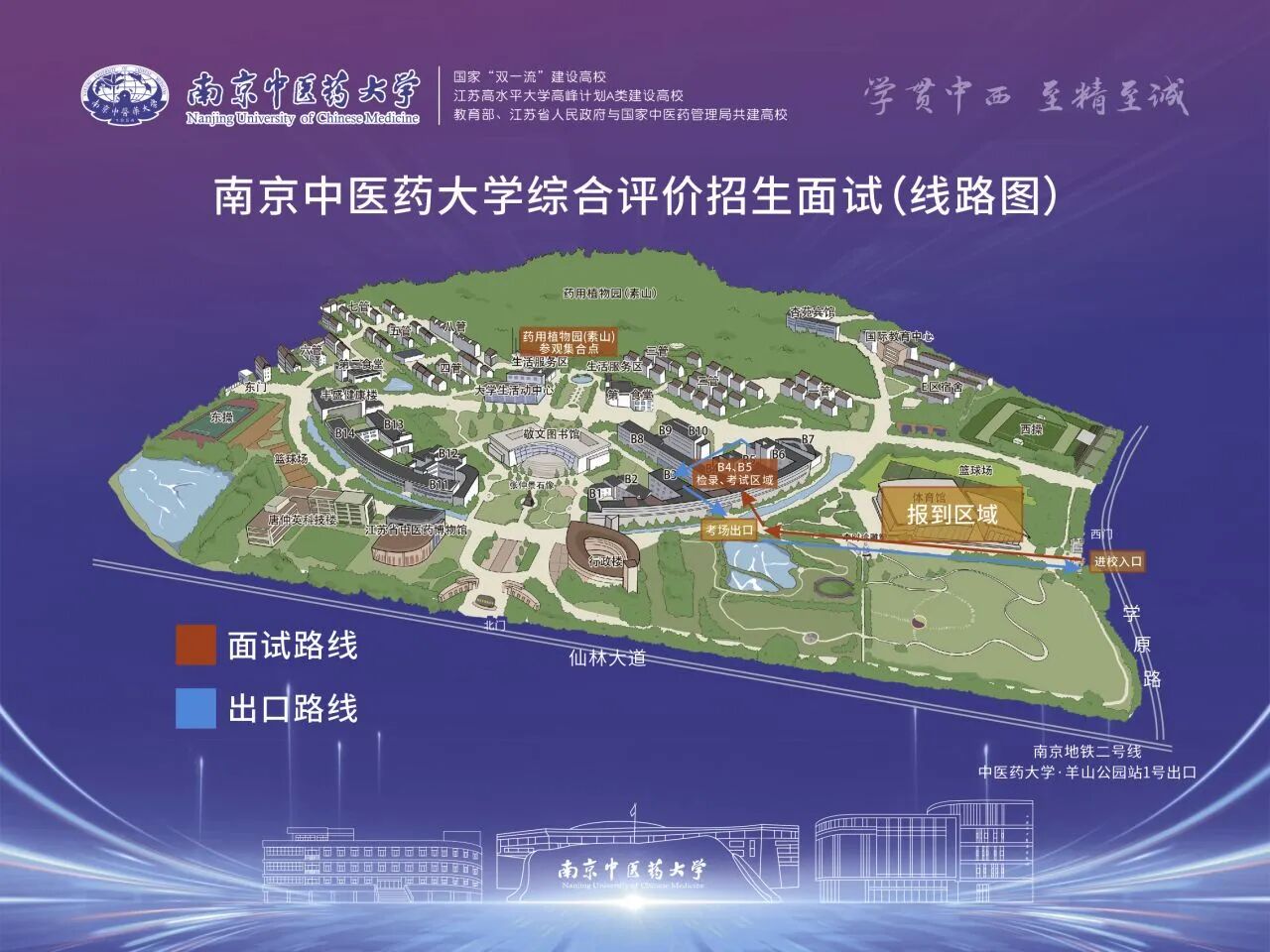 南京中医药大学2026年综合评价招生面试流程图