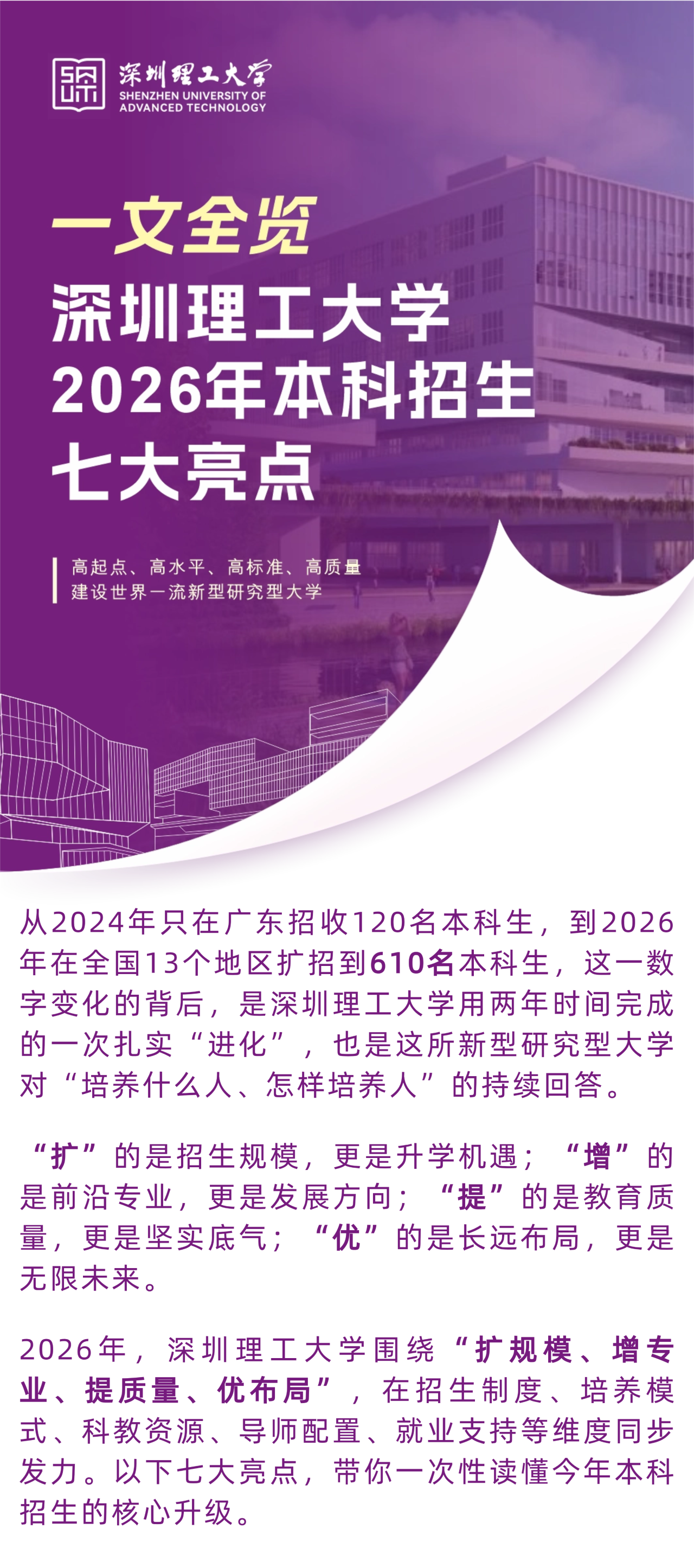 深圳理工大学2026本科招生:新增集成电路与AI,大二100%自由选专业