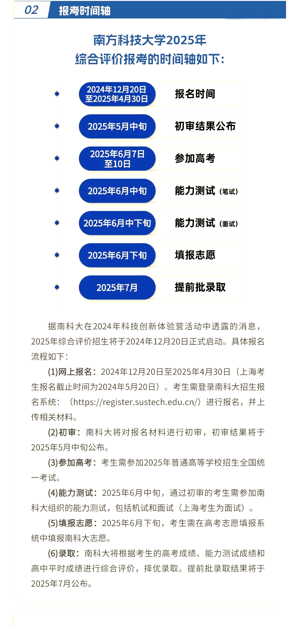 南方科技大学2025年综合评价招生政策解析