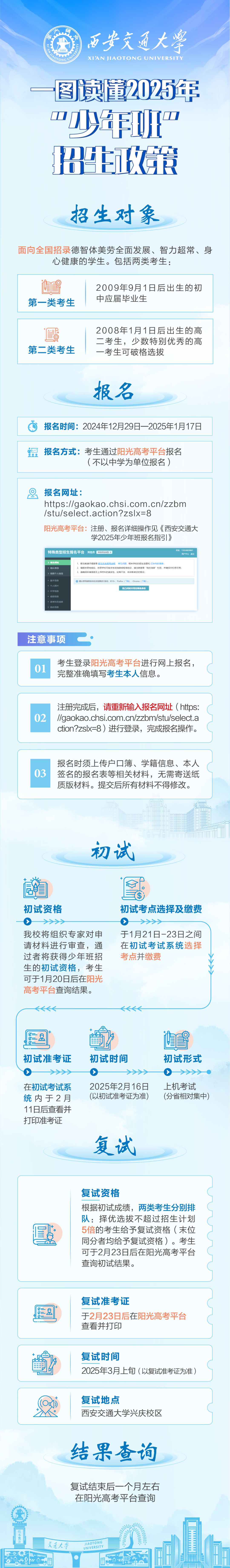 一图读懂2025年西安交通大学少年班招生政策