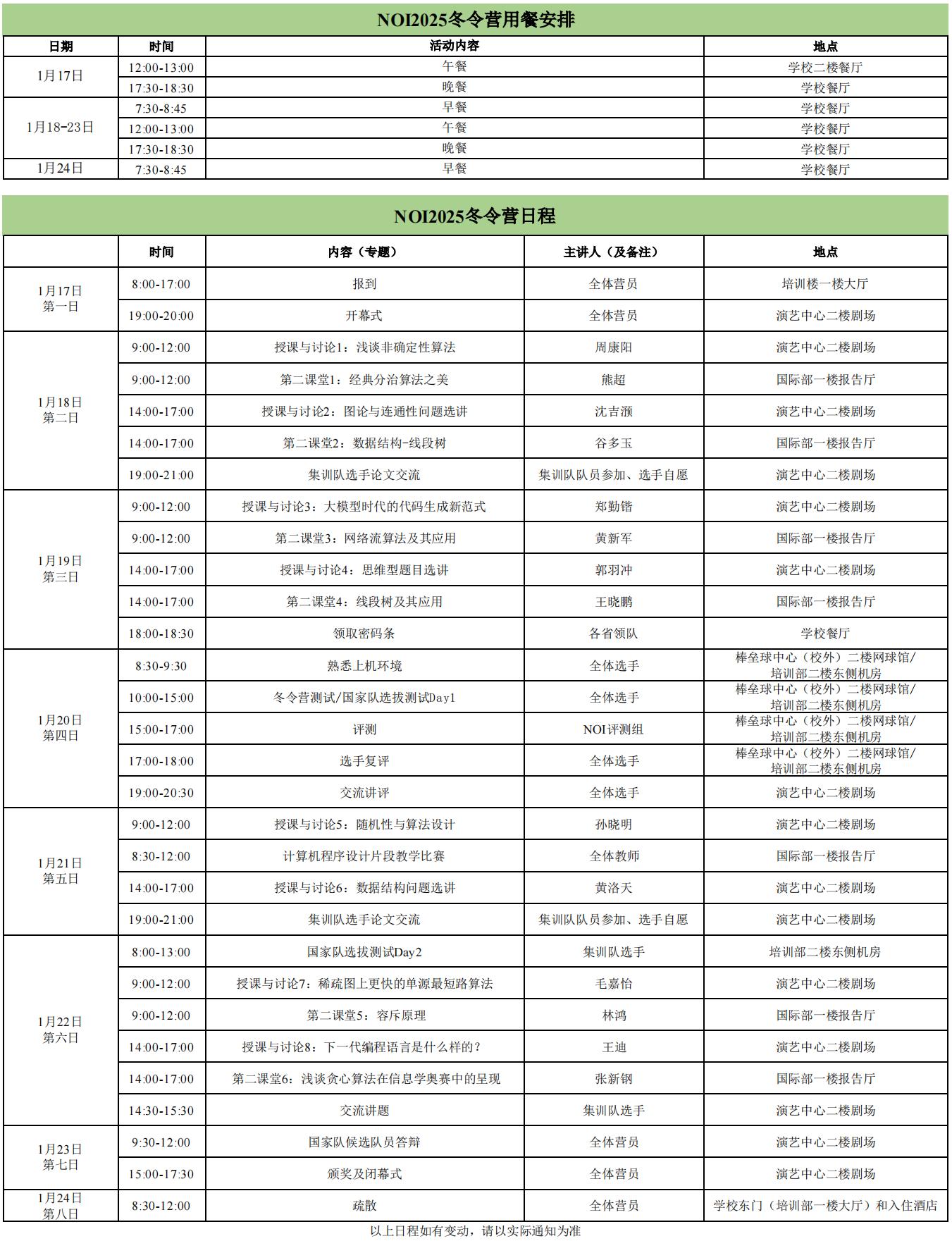 NOI2025冬令营日程公布