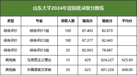 山东大学2025年综评录取情况