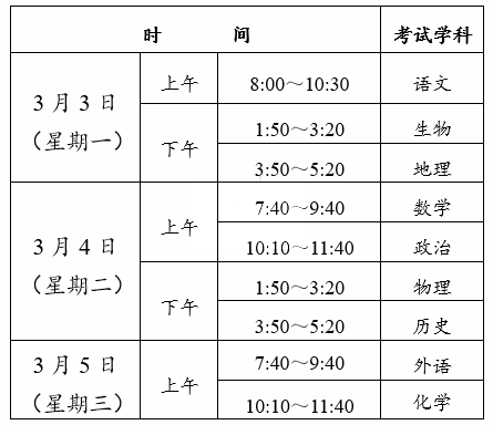 山东省2025年高三一模考试时间安排