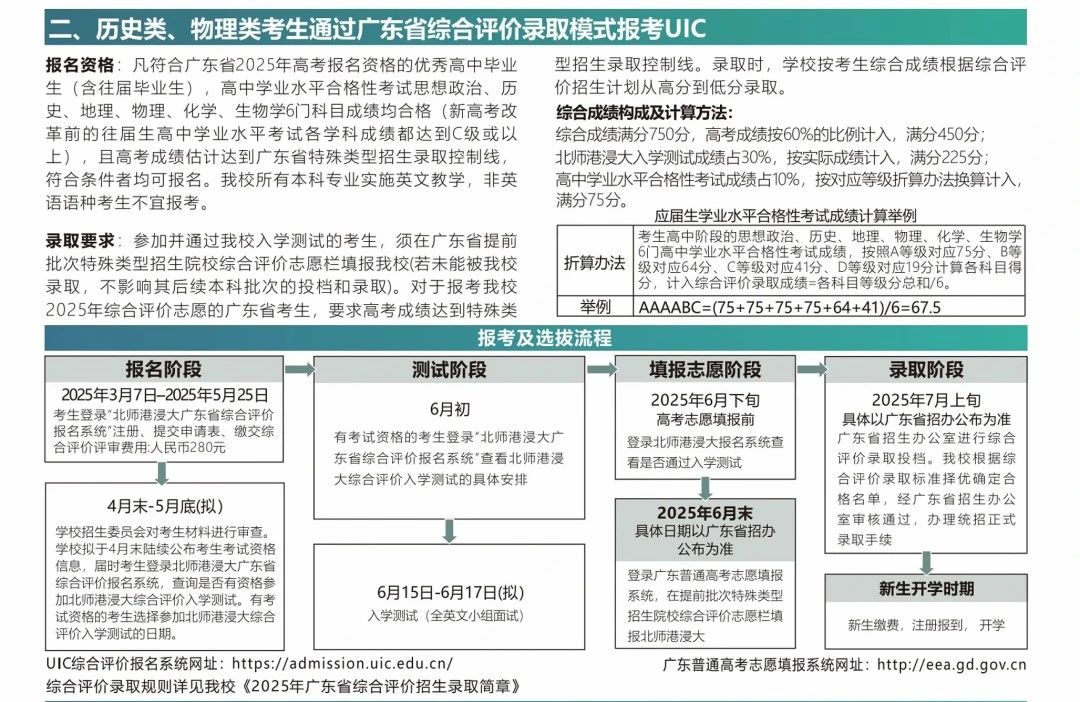 广东省综合评价考生入学要求&报考流程