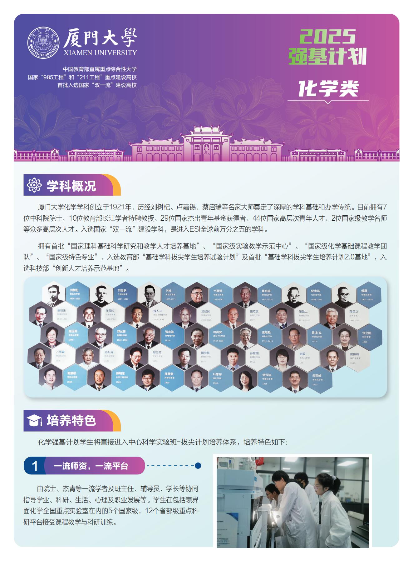 2025年厦门大学强基计划化学类专业解读-副本