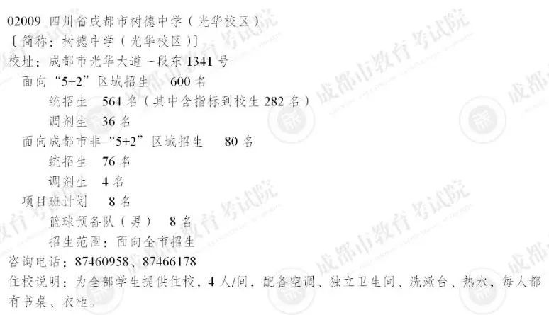 2025年成都树德中学招生计划