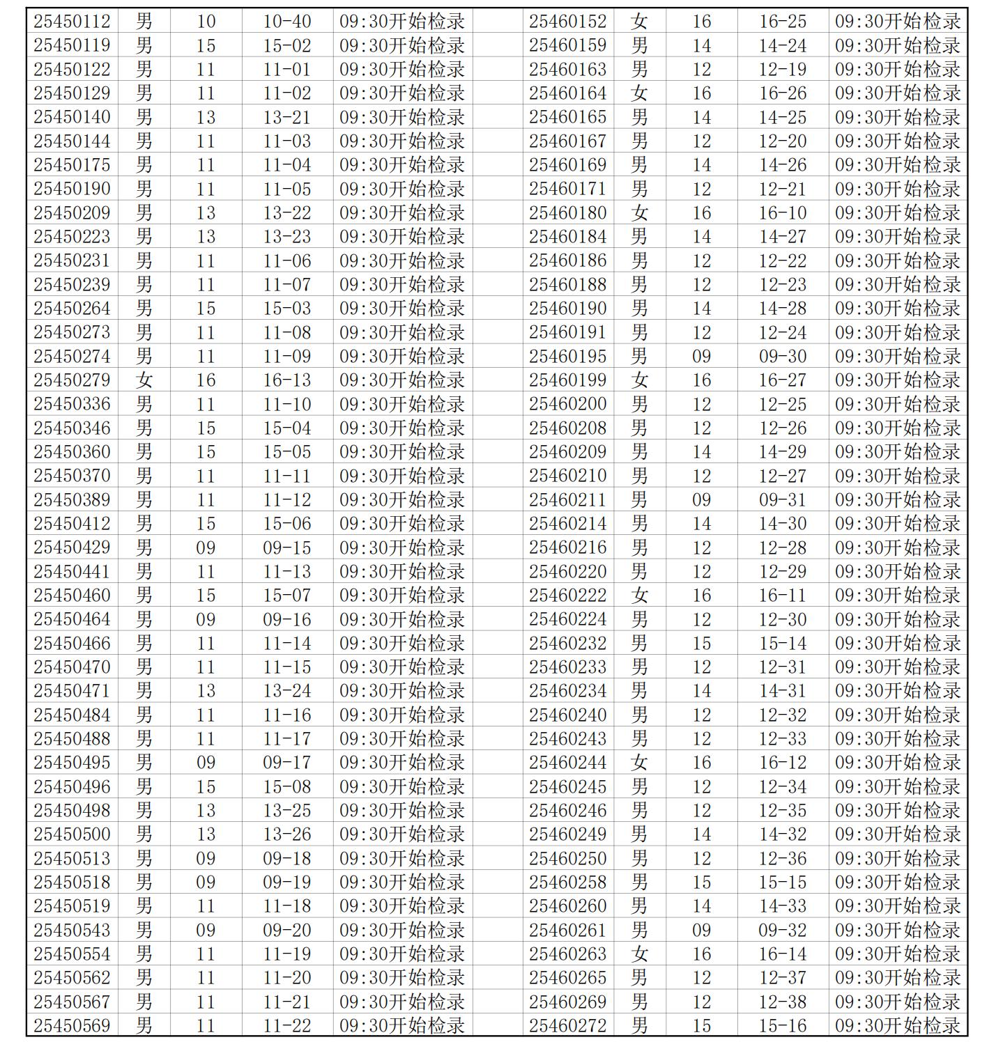 2025年东南大学强基计划体育测试检录分组