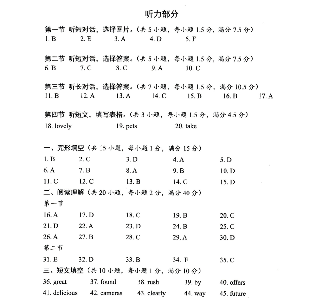 2025年湖北省中考英语试题及答案