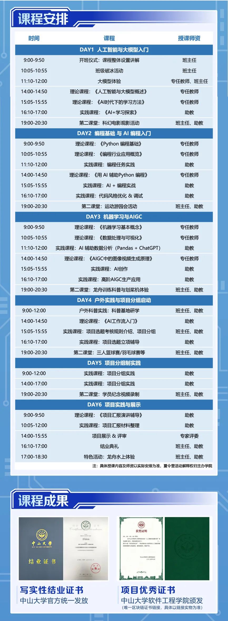 2025中山大学人工智能育苗夏令营报名开启
