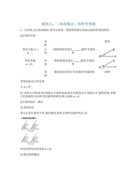 2026年新高考数学：三角函数及三角恒等变换解析
