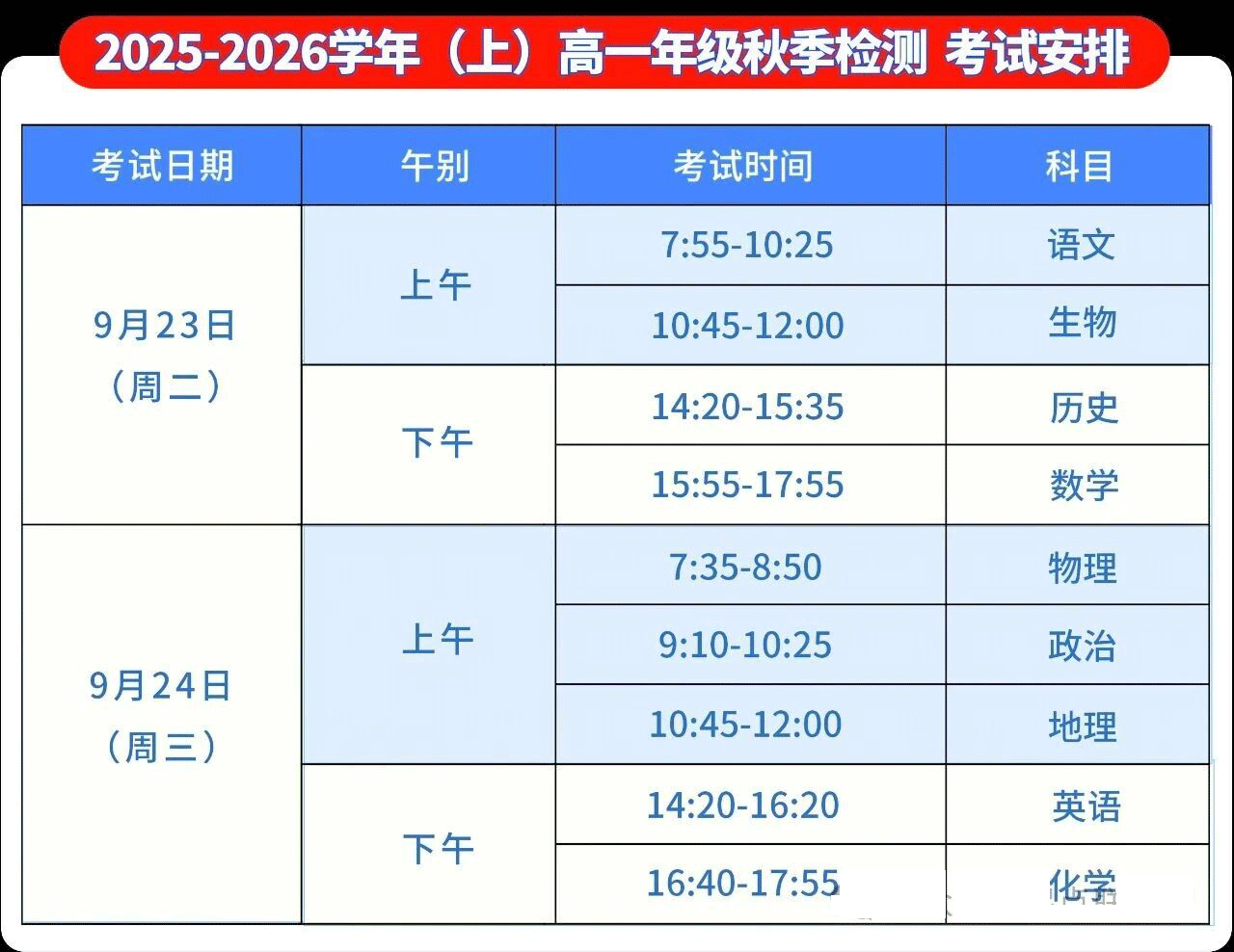 河南省天一大联考2025-2026学年高一秋季检测