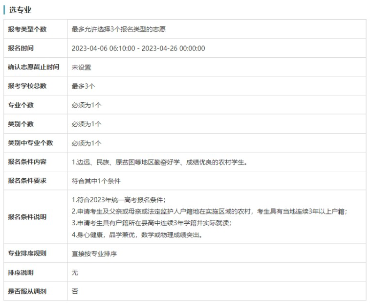 南京理工大学2023年高校专项计划院校、专业限报情况