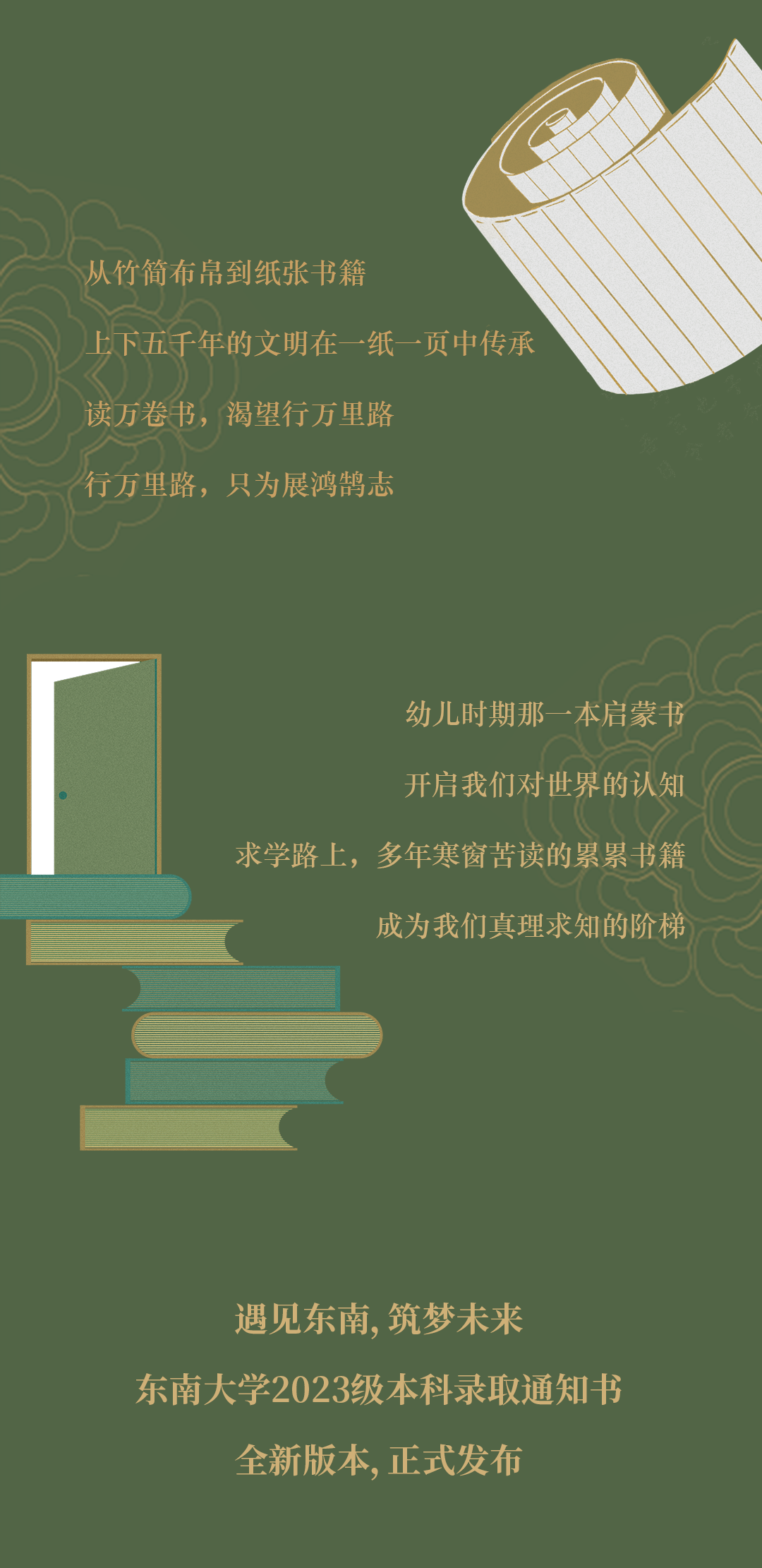 东南大学2023级全新录取通知书发布