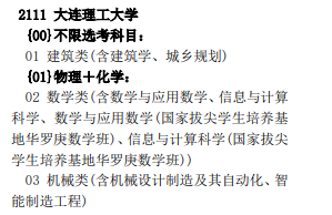 大连理工大学2024年在北京招生专业选考科目要求