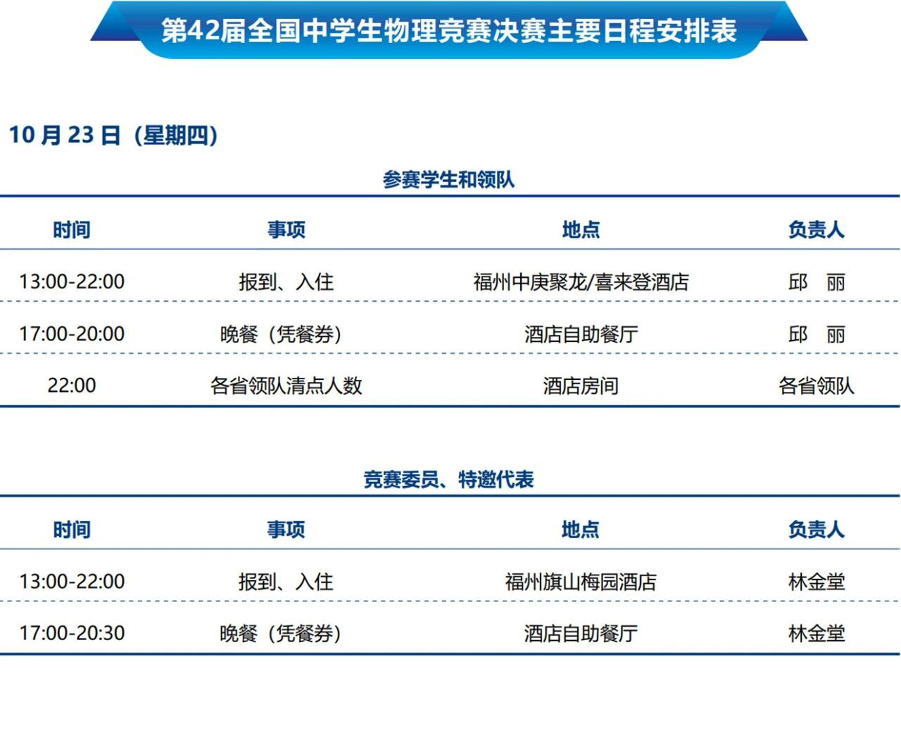 2025年第42届全国中学生物理竞赛决赛赛日程安排出炉