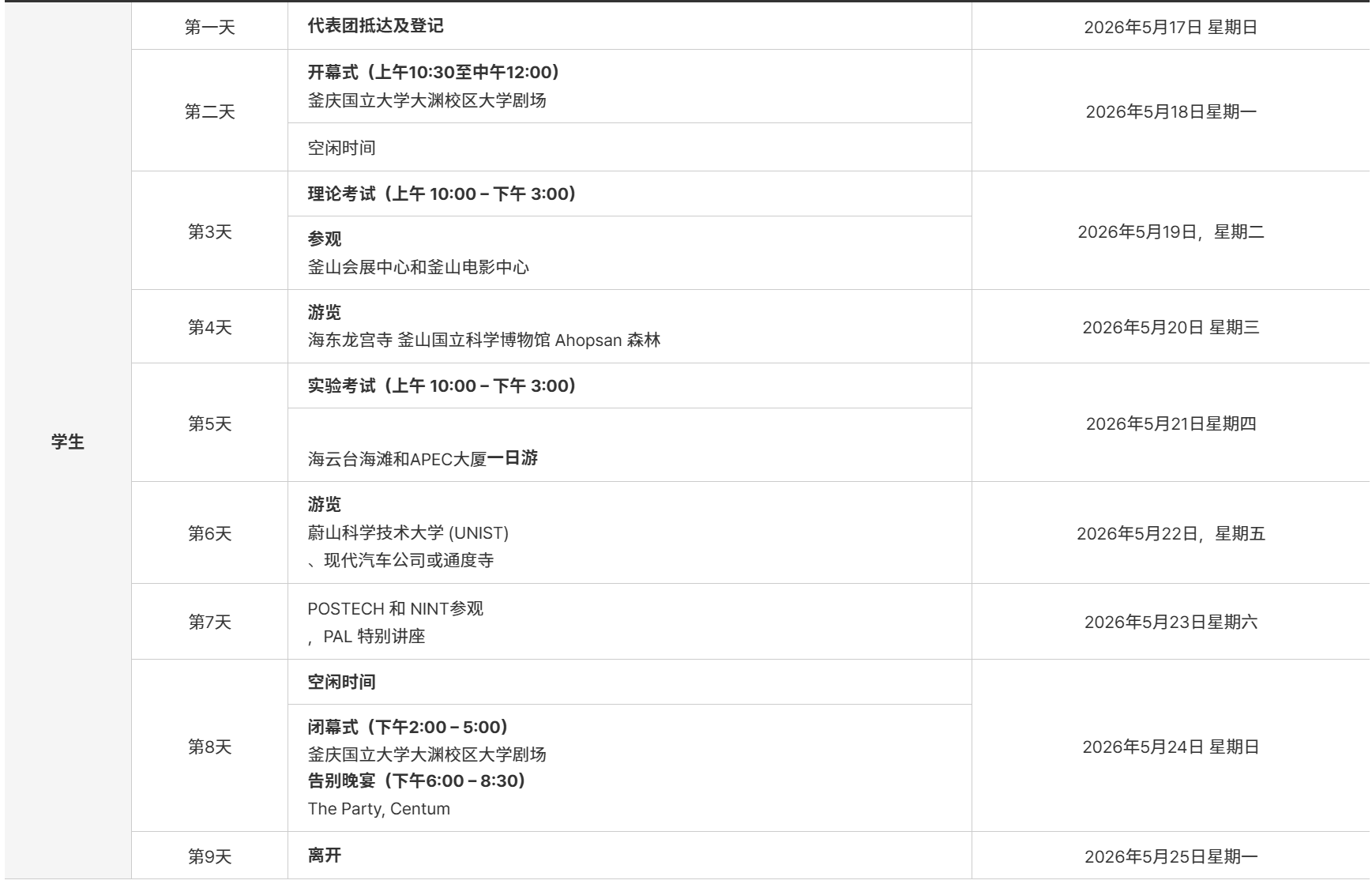 2026年亚洲物理奥林匹克竞赛(APhO)5月17日开启,中国队8人出征
