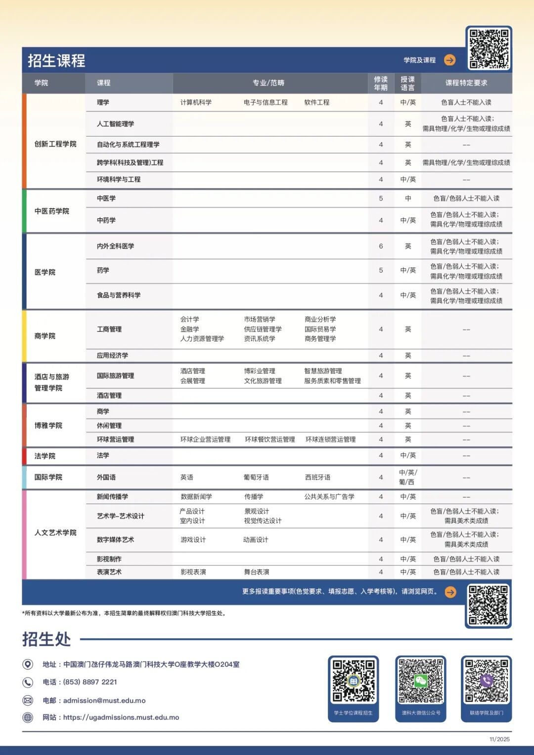 澳门科技大学2026年内地本科简章发布