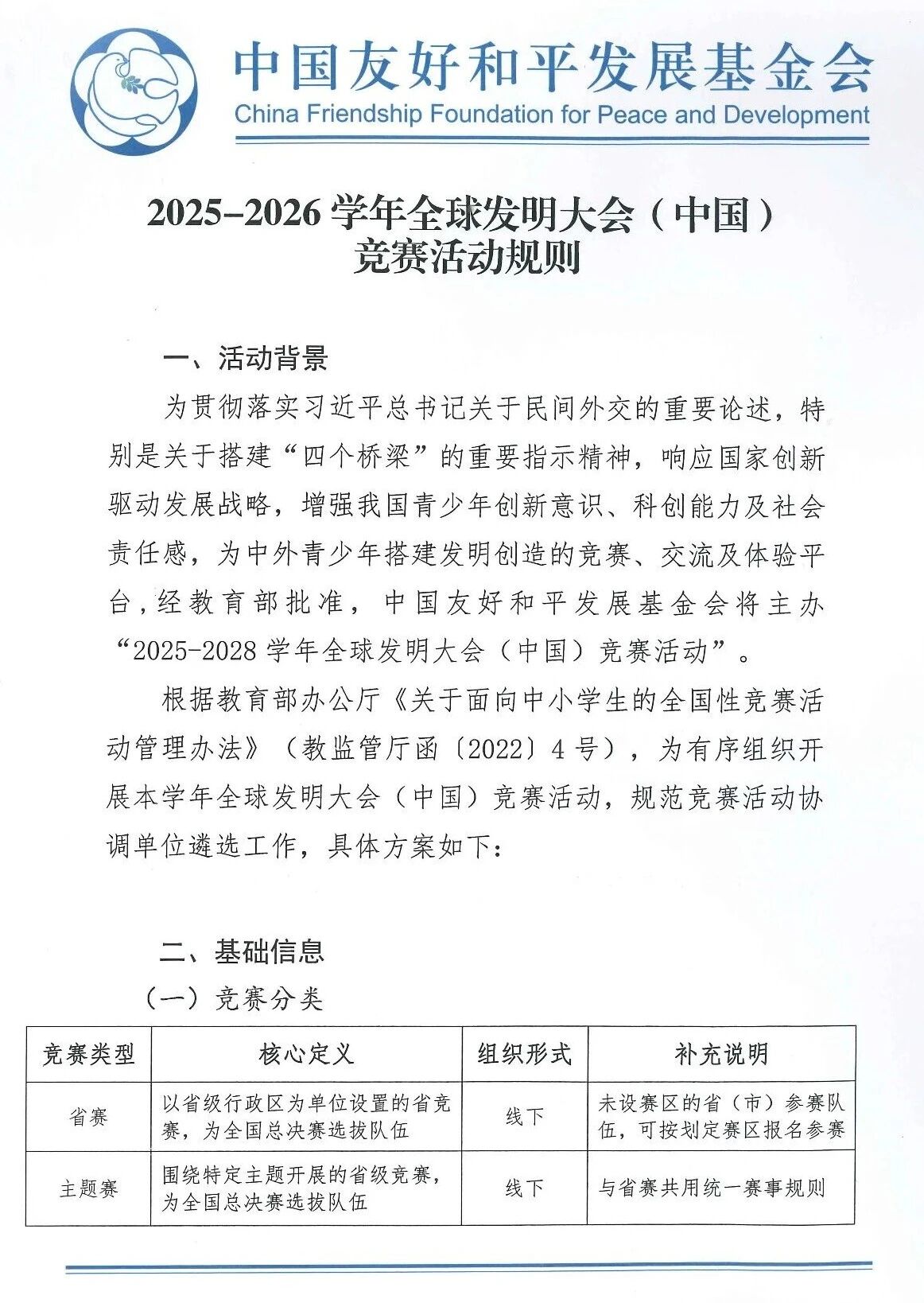 2025-2026学年全球发明大会（中国）竞赛活动规则