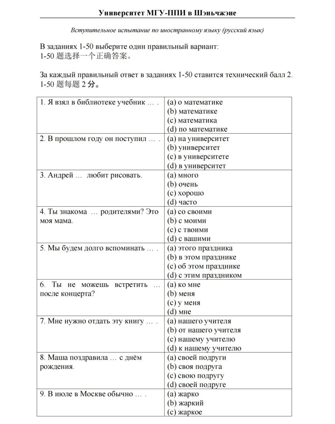 深圳北理莫斯科大学综合评价校测考情分析