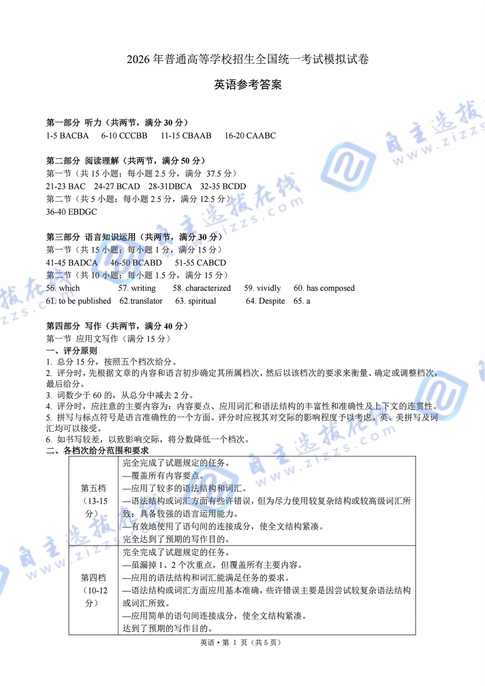2026届高三杭州二中七校联考英语试题及答案