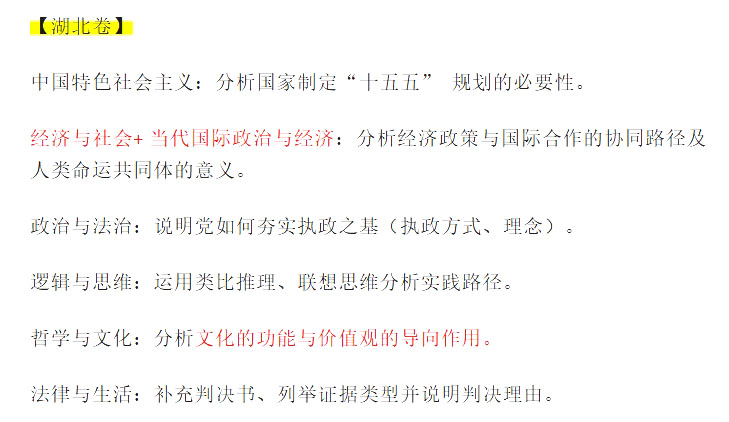 2026年高考湖北卷政治试题及答案(回忆版)
