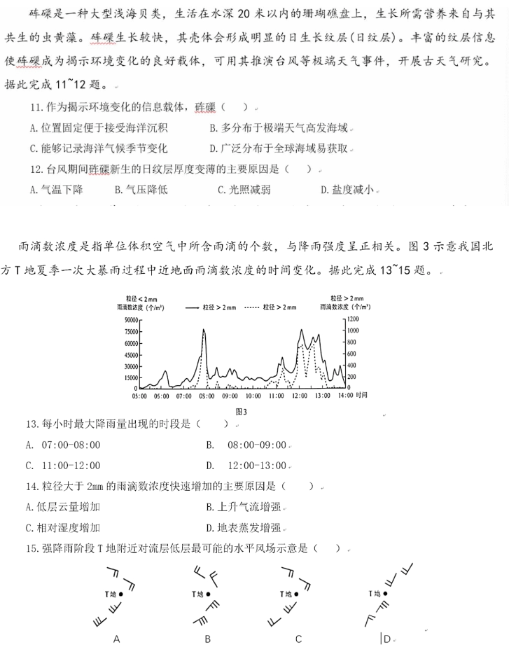 2026年高考陕晋宁青卷地理试题及答案(回忆版)