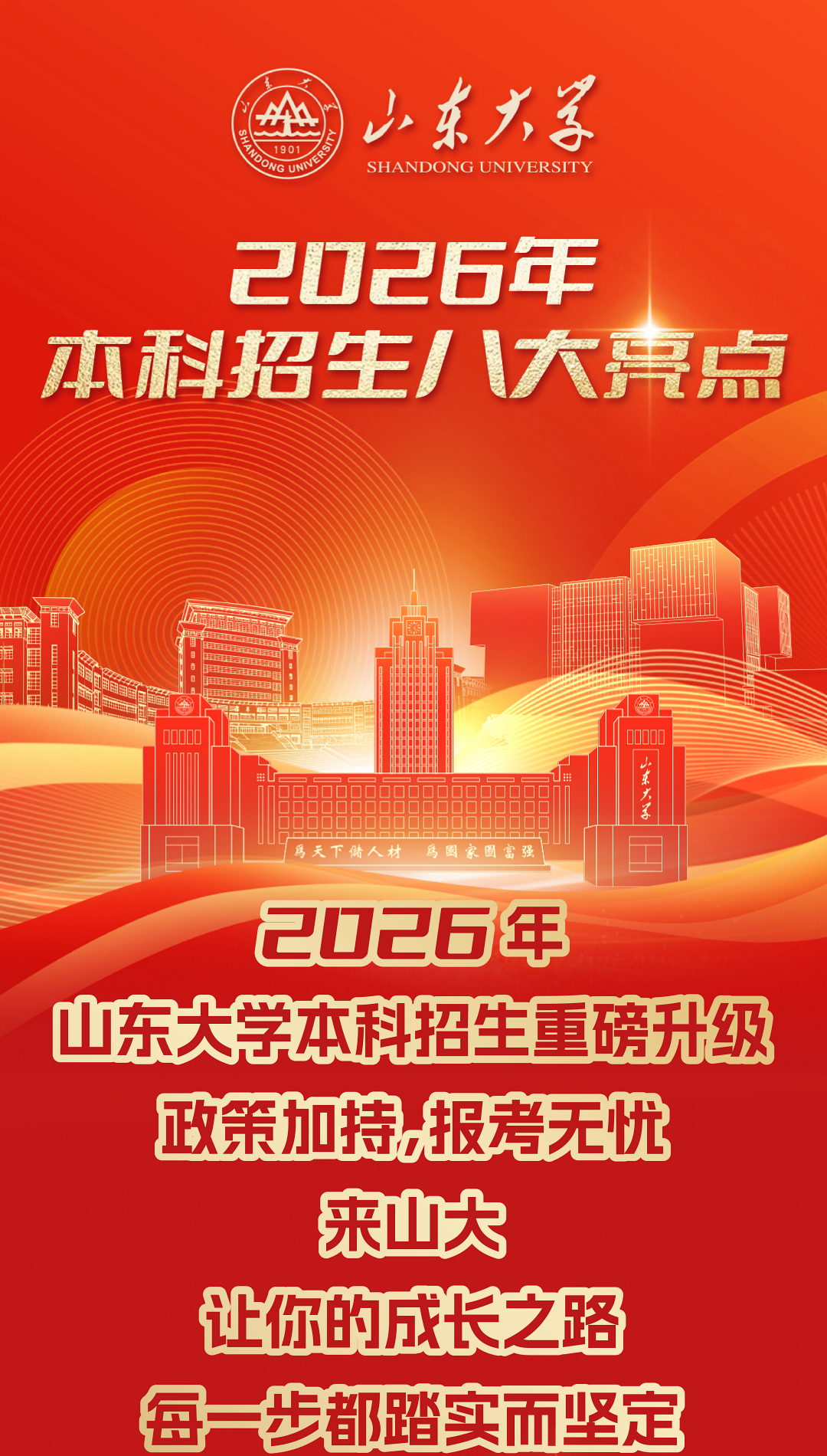 山东大学2026年本科招生亮点