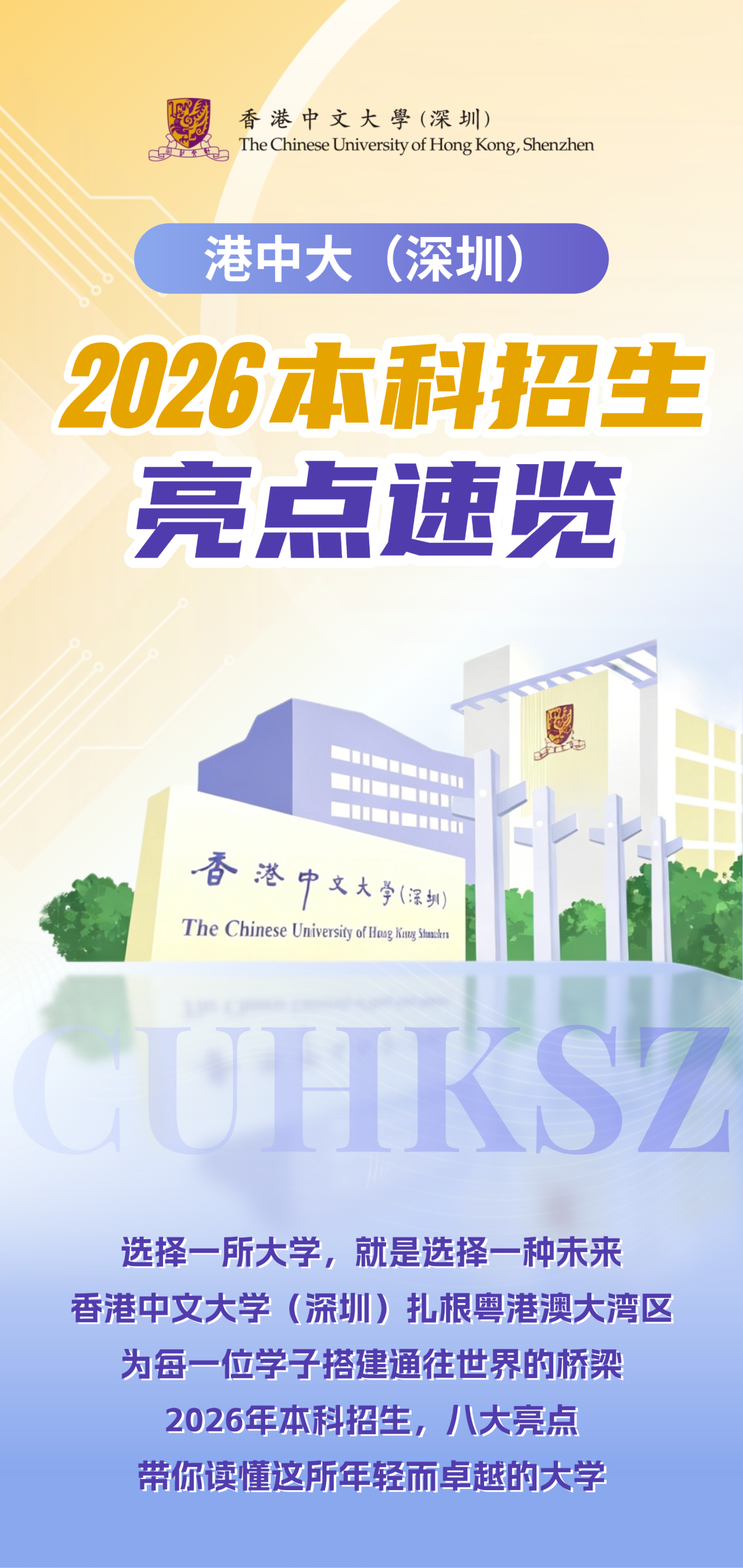 2026香港中文大学(深圳)招生亮点速览!低年级考生现在该如何做准备